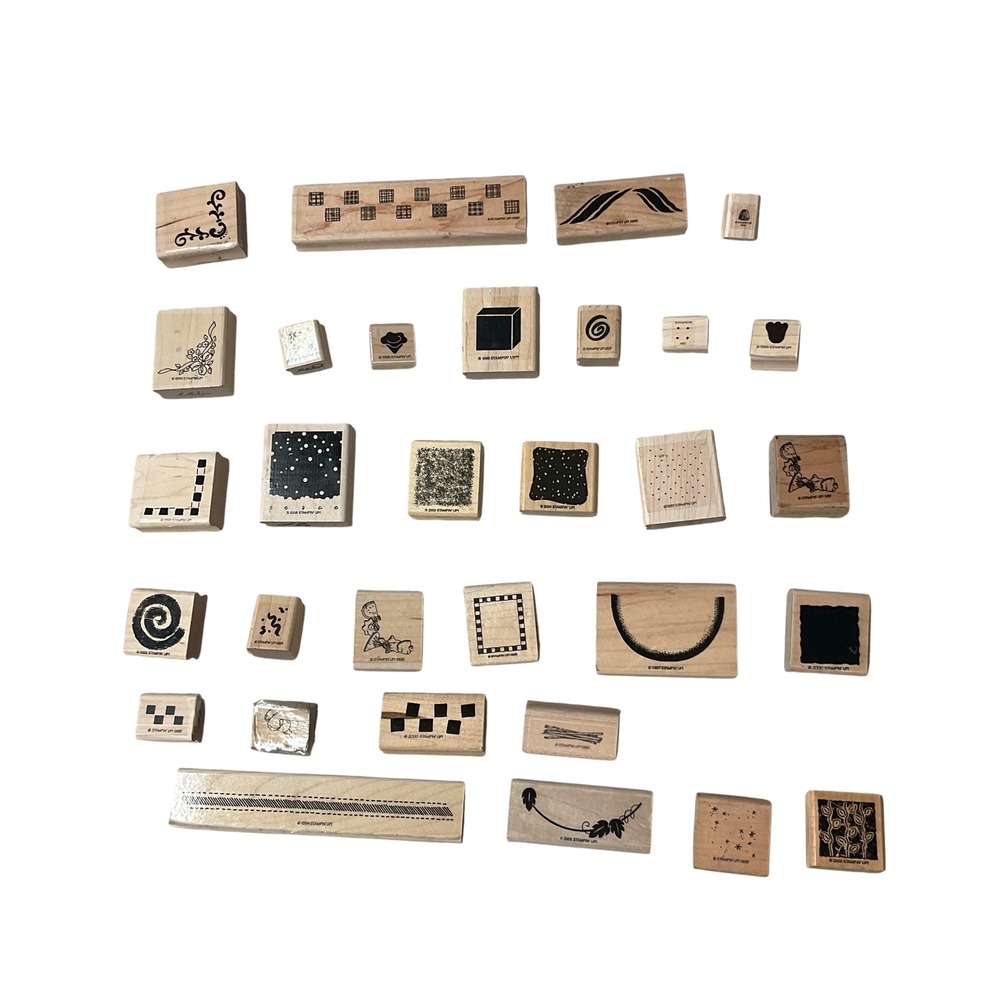 Stampin'‎ Up! Assorted Crafting Scrapbooking 33 Wooden Rubber Stamp Set One Size